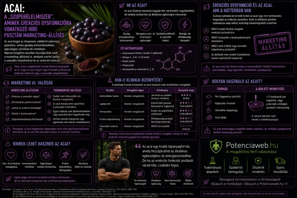 Acai: a "szuperélelmiszer", aminek erekciós dysfunkcióra vonatkozó híre pusztán marketing-állítás