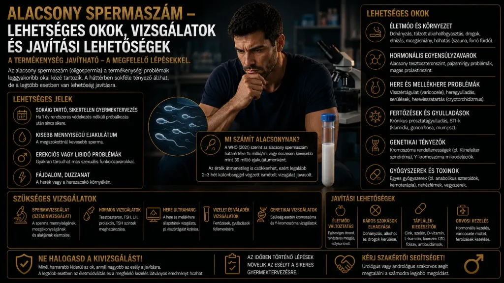 Alacsony spermaszám – lehetséges okok, vizsgálatok és javítási lehetőségek