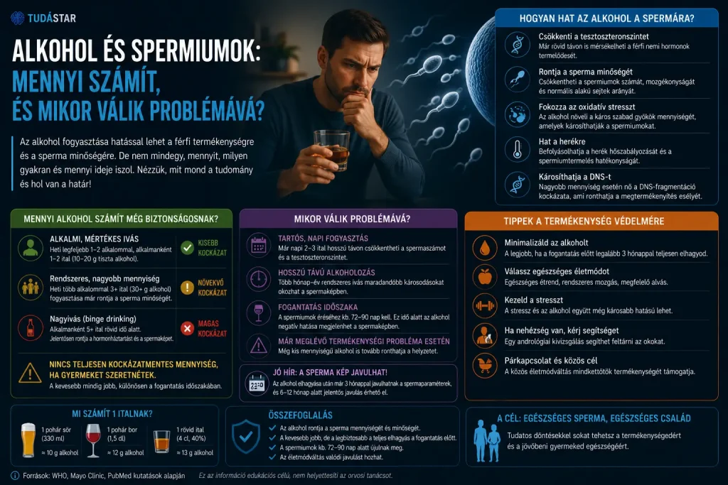 Alkohol és spermiumok: mennyi számít, és mikor válik problémává?