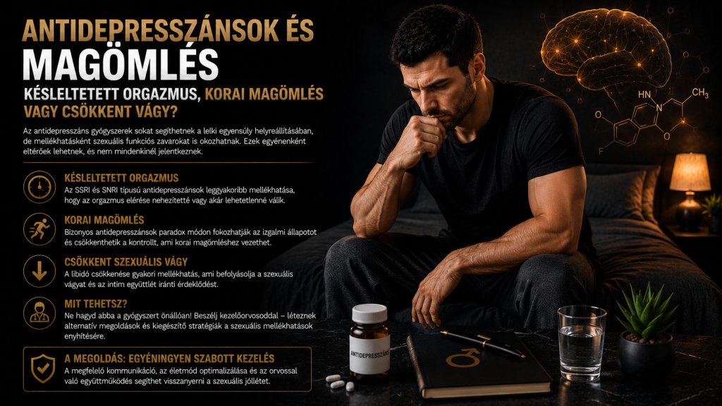 Antidepresszánsok és magömlés – késleltetett orgazmus, korai magömlés vagy csökkent vágy?