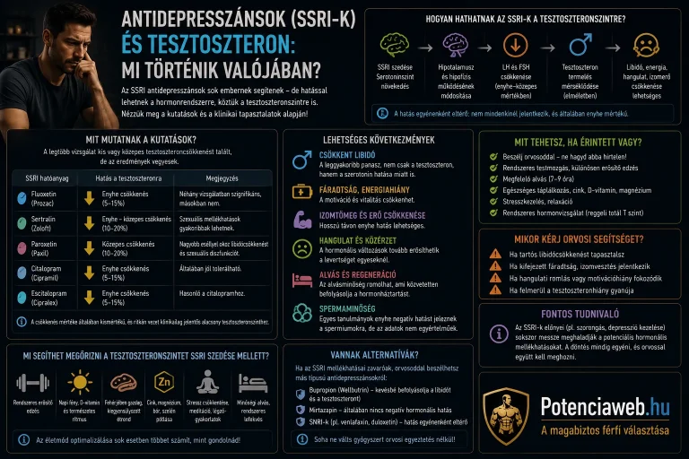 Antidepresszánsok (SSRI-k) és tesztoszteron: mi történik valójában?