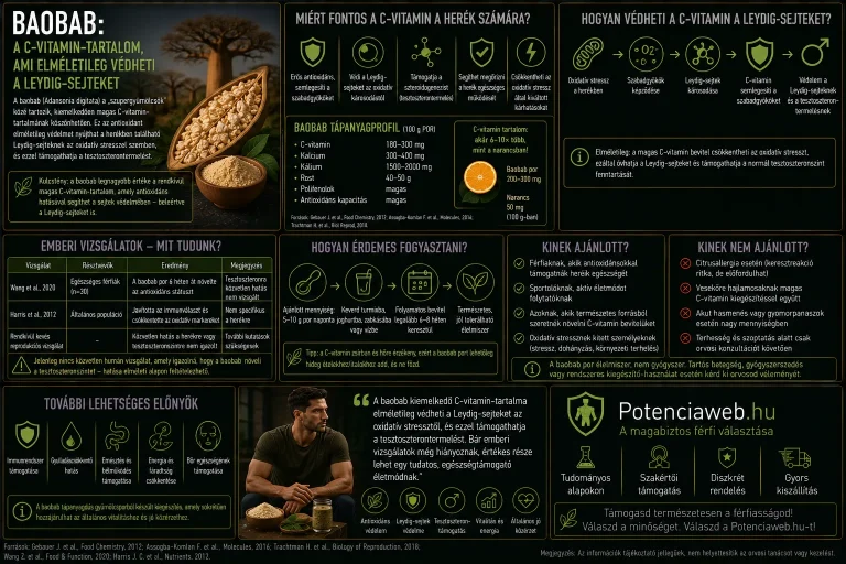 Baobab: a C-vitamin-tartalom, ami elméletileg védheti a Leydig-sejteket