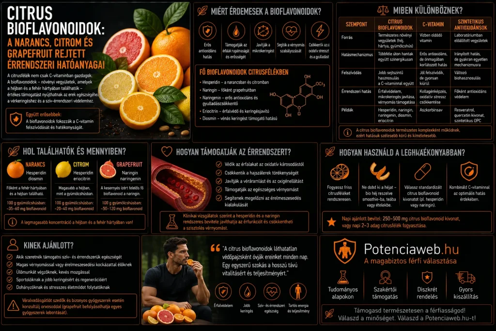 Citrus bioflavonoidok: a narancs, citrom és grapefruit rejtett érrendszeri hatóanyagai