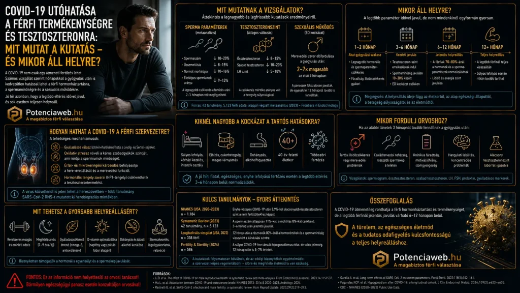 COVID-19 utóhatása a férfi termékenységre és tesztoszteronra: mit mutat a kutatás - és mikor áll helyre?