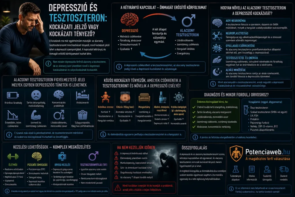 Depresszió és tesztoszteron: kockázati jelző vagy kockázati tényező?