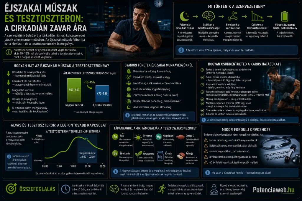 Éjszakai műszak és tesztoszteron: a cirkadián zavar ára
