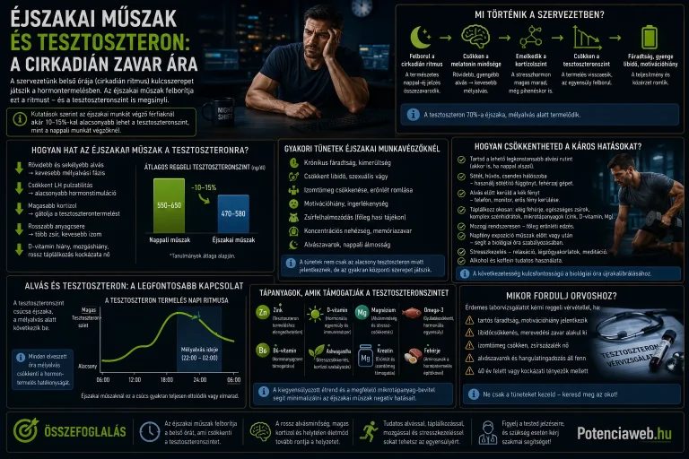 Éjszakai műszak és tesztoszteron: a cirkadián zavar ára