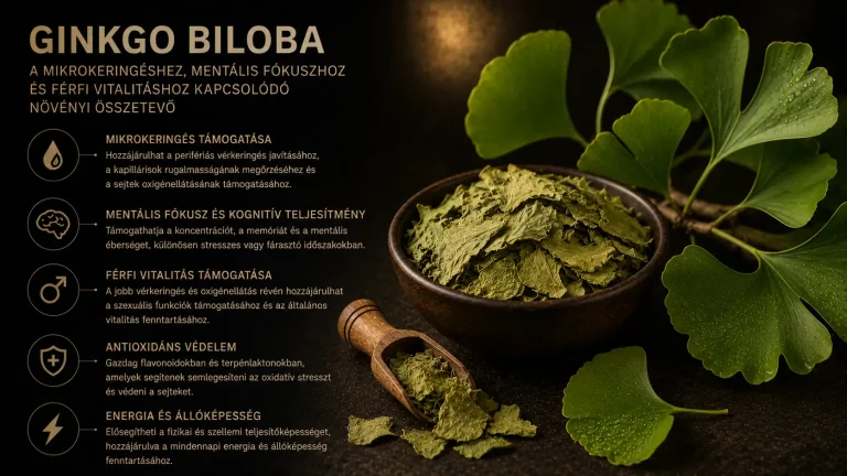 Ginkgo biloba – mit érdemes tudni erről a mikrokeringéshez, mentális fókuszhoz és férfi vitalitáshoz kapcsolódó növényi összetevőről