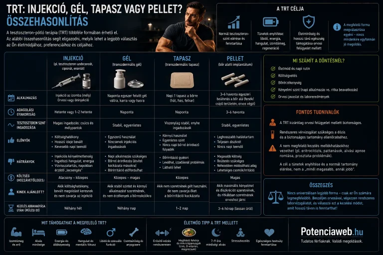 Injekció vs. gél vs. tapasz vs. pellet: melyik TRT-forma illik hozzád?