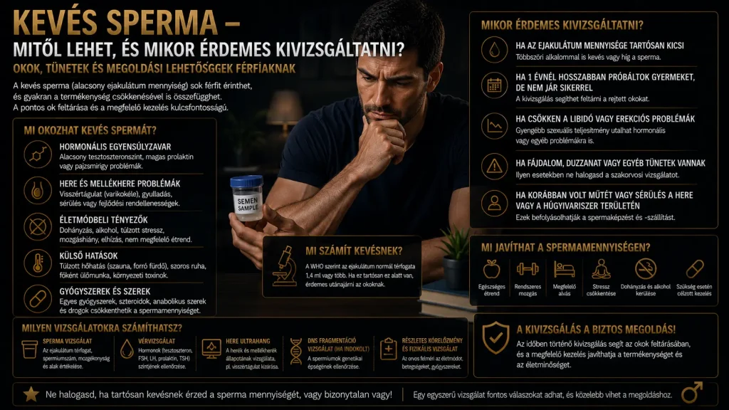 Kevés sperma – mitől lehet, és mikor érdemes kivizsgáltatni?