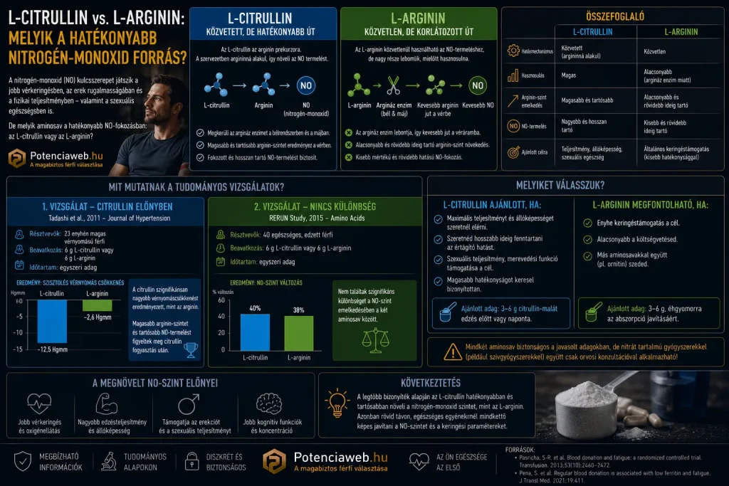 L-citrullin vs. L-arginin: melyik a hatékonyabb nitrogén-monoxid forrás?