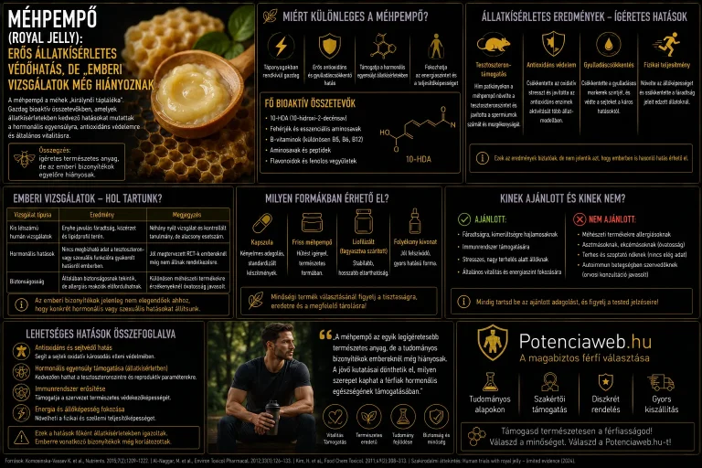 Méhpempő (Royal Jelly): erős állatkísérletes védőhatás, de "emberi vizsgálatok még hiányoznak"