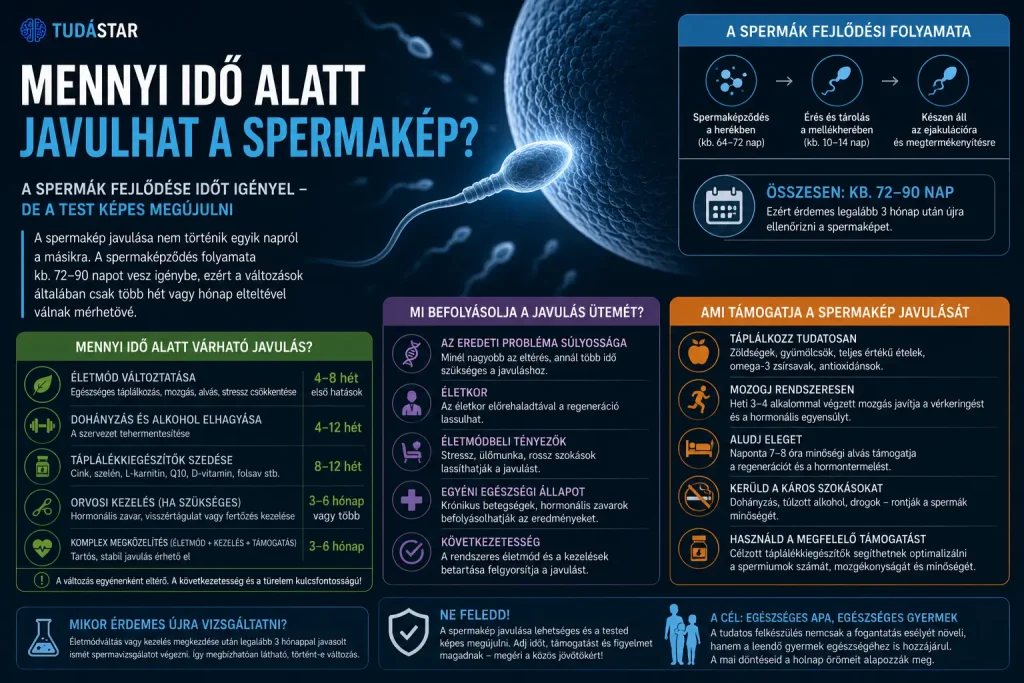Mennyi idő alatt javulhat a spermakép?