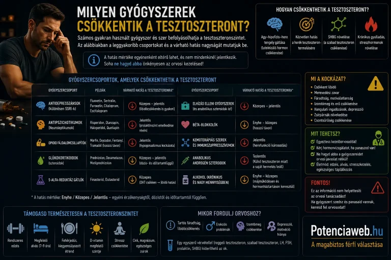 Milyen gyógyszerek csökkentik a tesztoszteront?