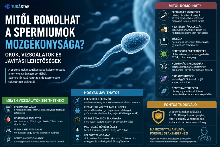 Mitől romolhat a spermiumok mozgékonysága? Okok, vizsgálatok és javítási lehetőségek