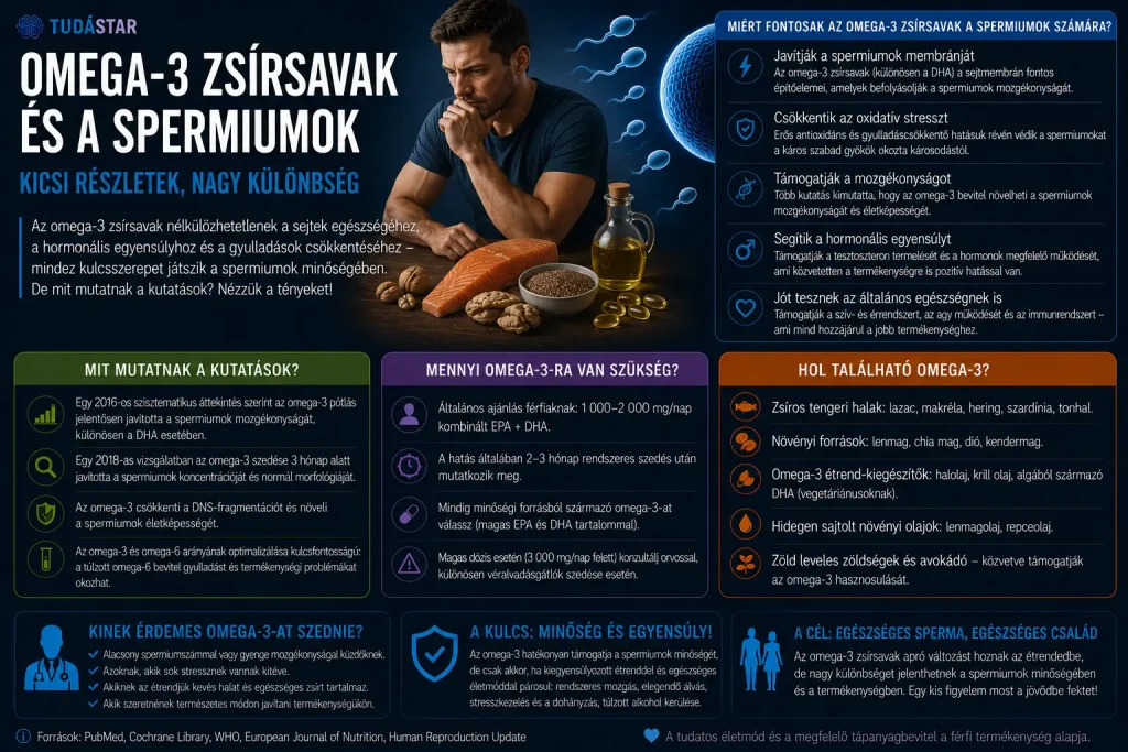 Omega-3 zsírsavak és a spermiumok