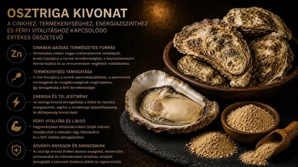 Osztriga kivonat – mit érdemes tudni erről a cinkhez, termékenységhez, energiaszinthez és férfi vitalitáshoz kapcsolódó összetevőről?