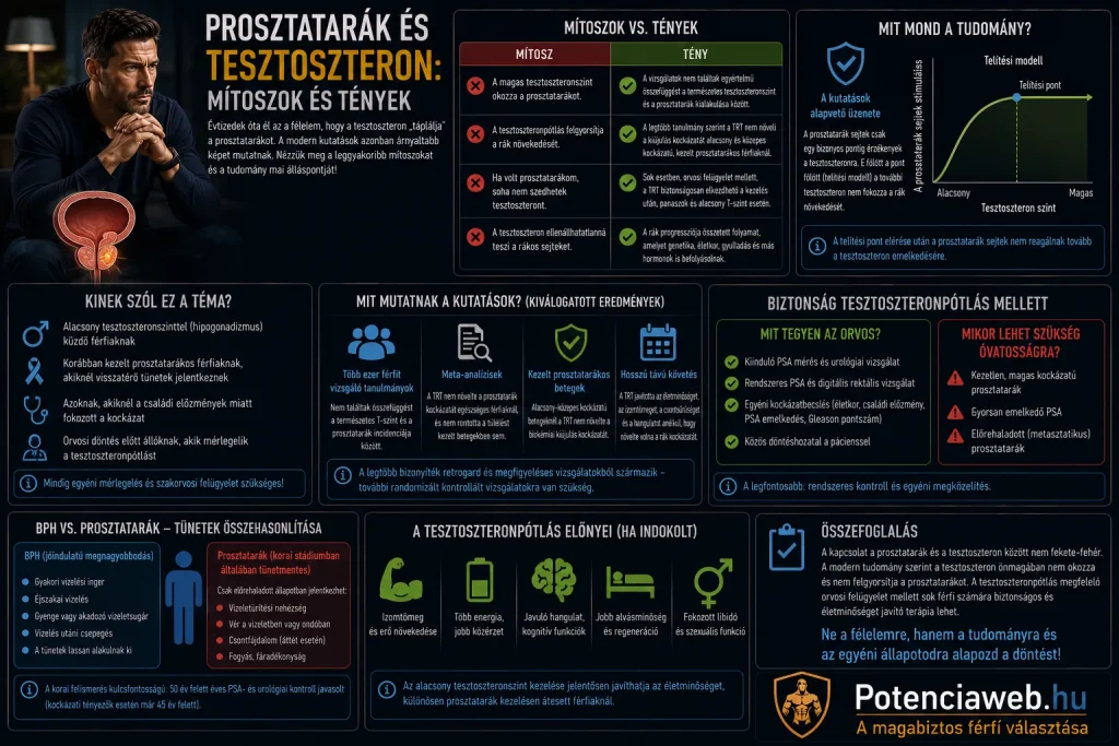 Prosztatarák és tesztoszteron: mítoszok és tények