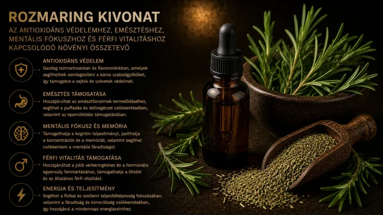 Rozmaring kivonat – mit érdemes tudni erről az antioxidáns védelemhez, emésztéshez, mentális fókuszhoz és férfi vitalitáshoz kapcsolódó növényi összetevőről?