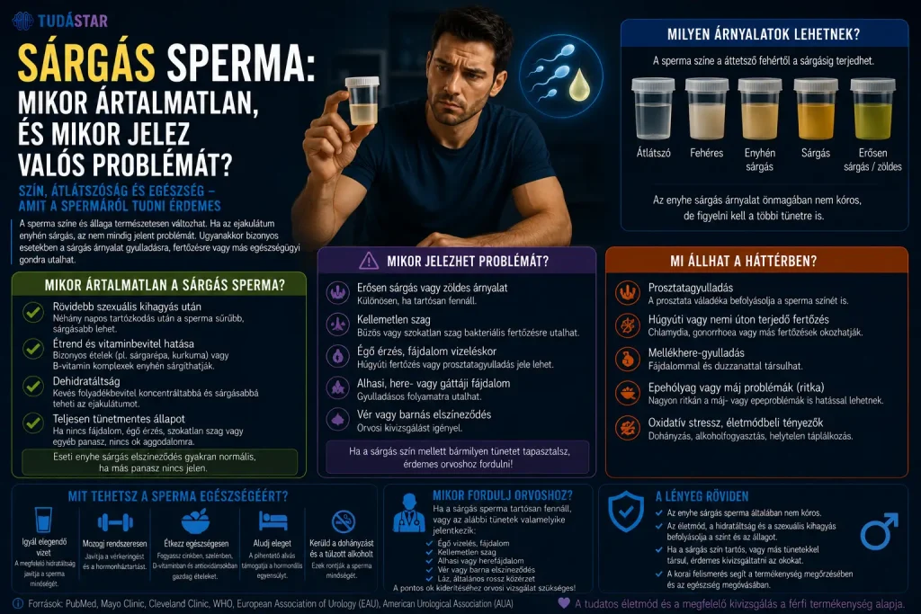 Sárgás sperma: mikor ártalmatlan, és mikor jelez valós problémát?