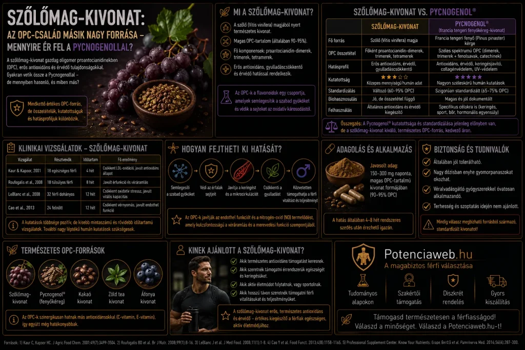 Szőlőmag-kivonat: az OPC-család másik nagy forrása - mennyire ér fel a Pycnogenollal?
