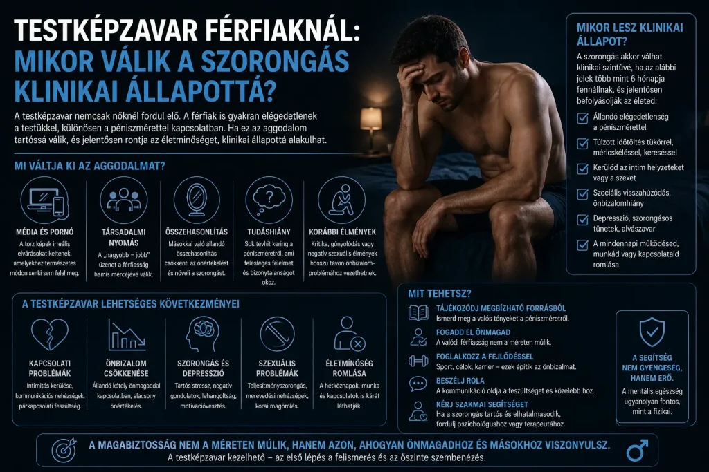 Testképzavar férfiaknál: mikor válik a szorongás klinikai állapottá?