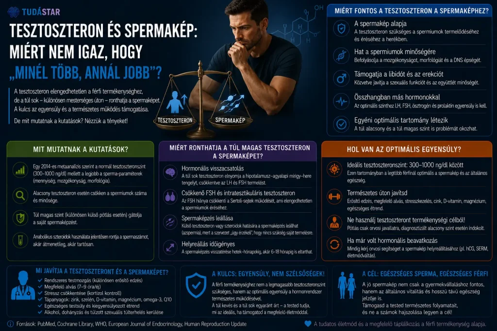 Tesztoszteron és spermakép: miért nem igaz, hogy "minél több, annál jobb"?