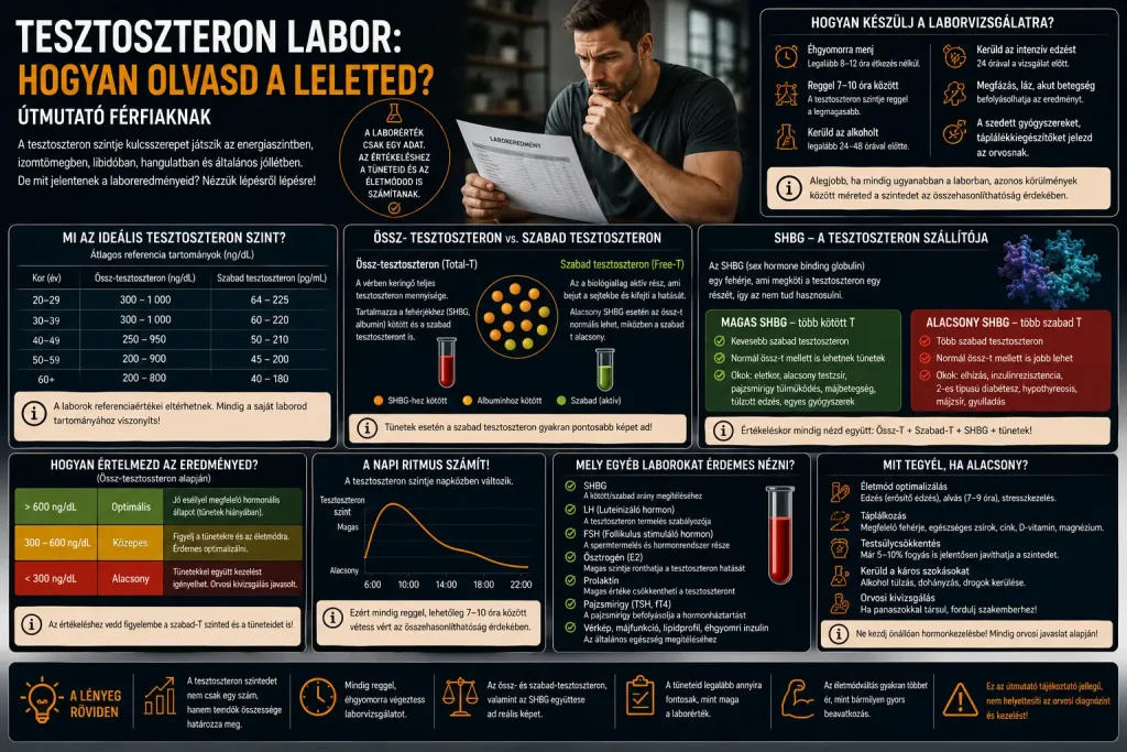 Tesztoszteron labor: hogyan olvasd a leletedet?
