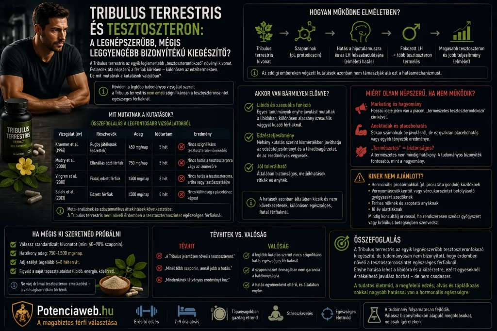 Tribulus terrestris és tesztoszteron: a legnépszerűbb, mégis leggyengébb bizonyítékú kiegészítő?