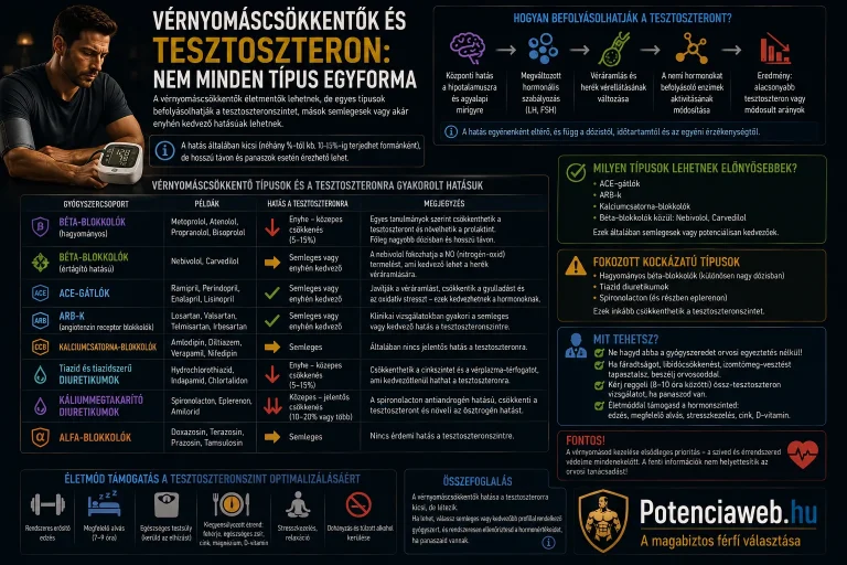 Vérnyomáscsökkentők és tesztoszteron: nem minden típus egyforma