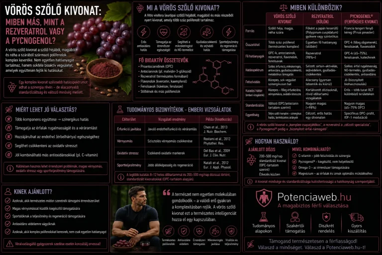Vörös szőlő kivonat: miben más, mint a rezveratrol vagy a Pycnogenol?