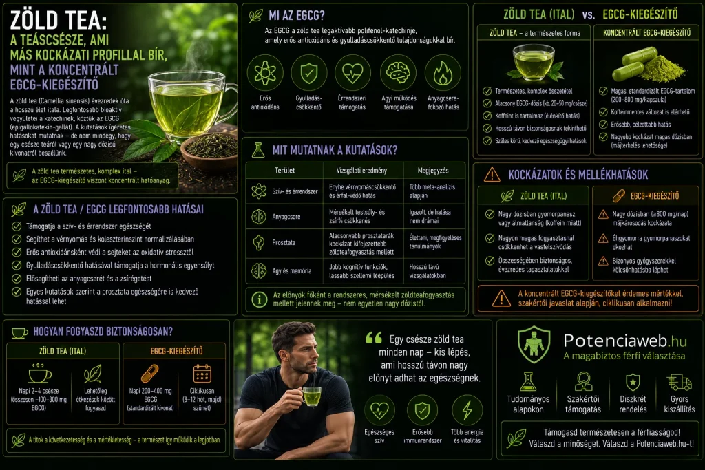 Zöld tea: a teáscsésze, ami más kockázati profillal bír, mint a koncentrált EGCG-kiegészítő