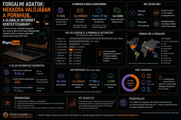 Forgalmi adatok: mekkora valójában a Pornhub a globális internet kontextusában?