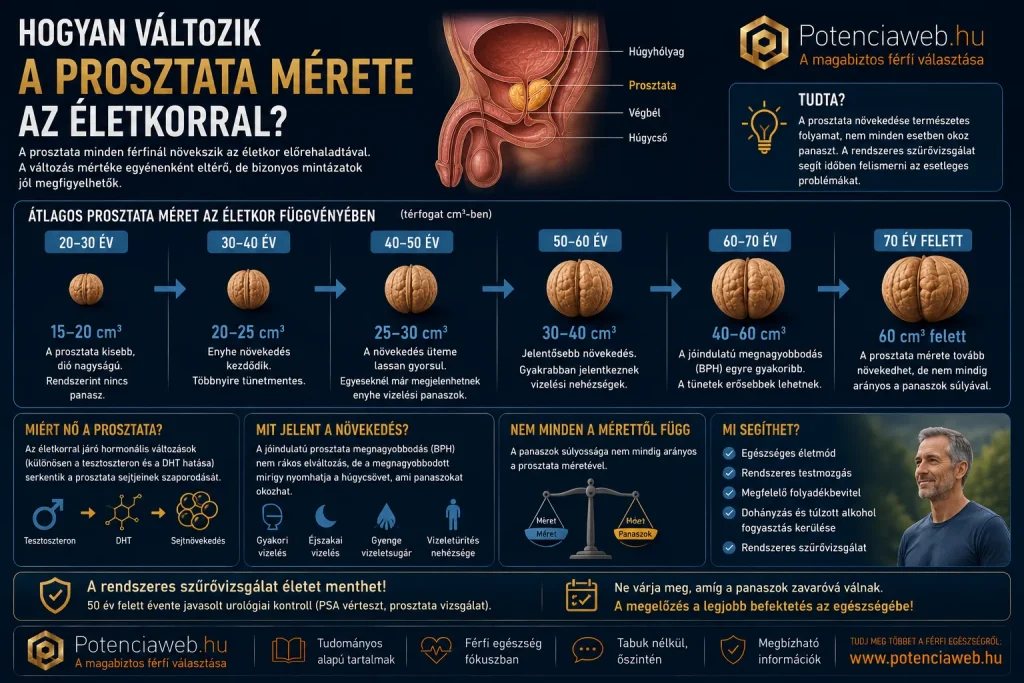 Hogyan változik a prosztata mérete az életkorral?