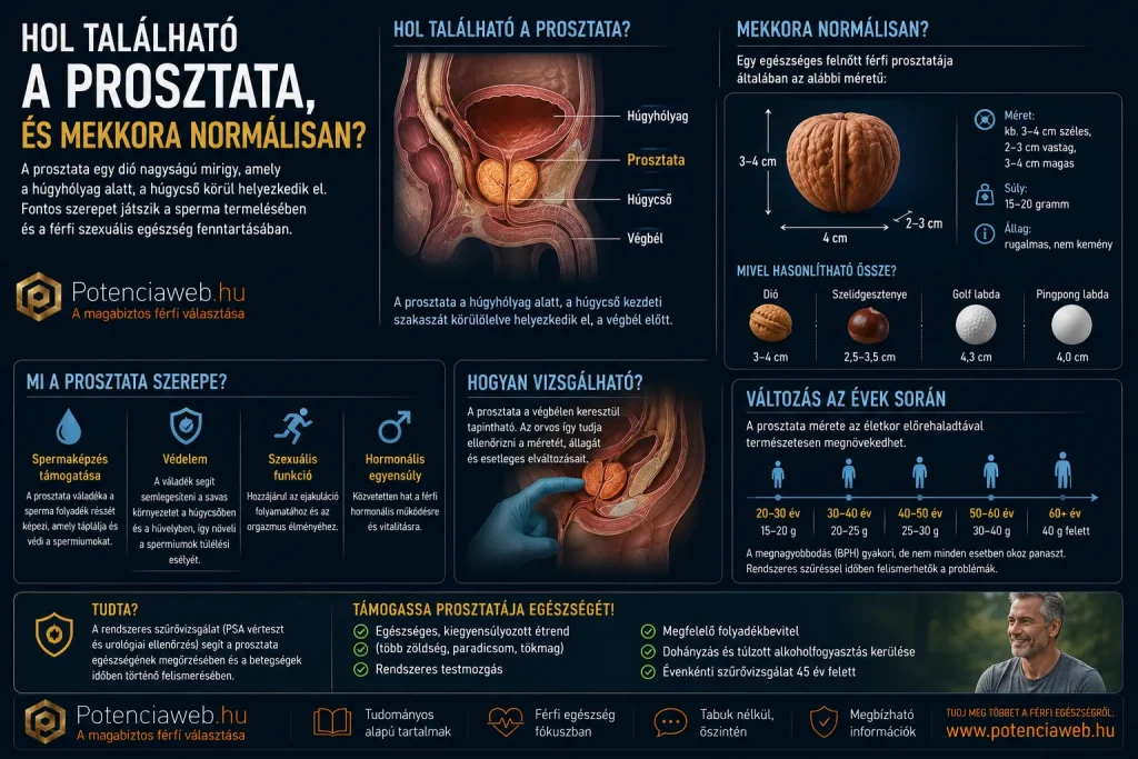 Hol található a prosztata, és mekkora normálisan?
