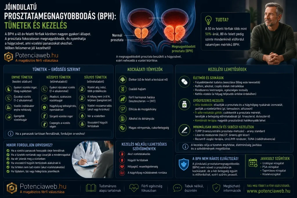 Jóindulatú prosztatamegnagyobbodás (BPH): tünetek és kezelés