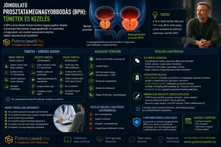 Jóindulatú prosztatamegnagyobbodás (BPH): tünetek és kezelés
