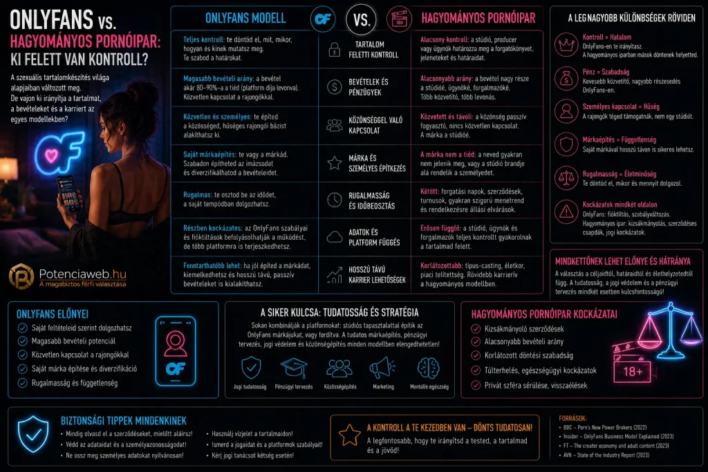 OnlyFans vs. hagyományos pornóipar: ki felett van kontroll?