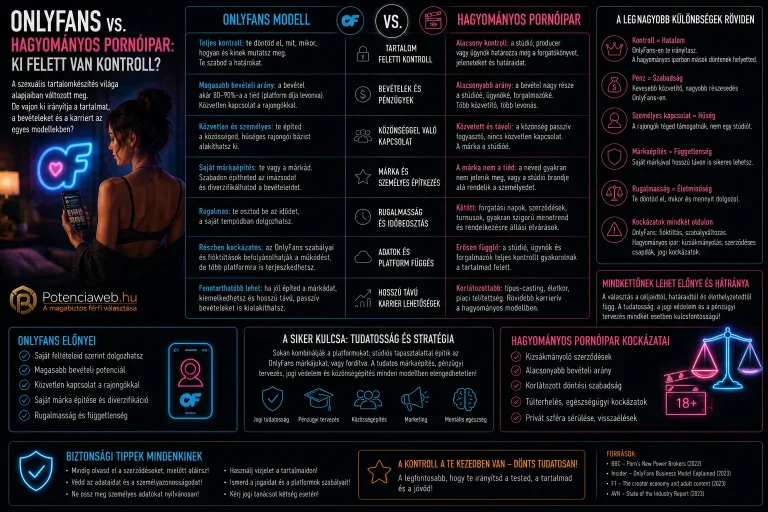 OnlyFans vs. hagyományos pornóipar: ki felett van kontroll?