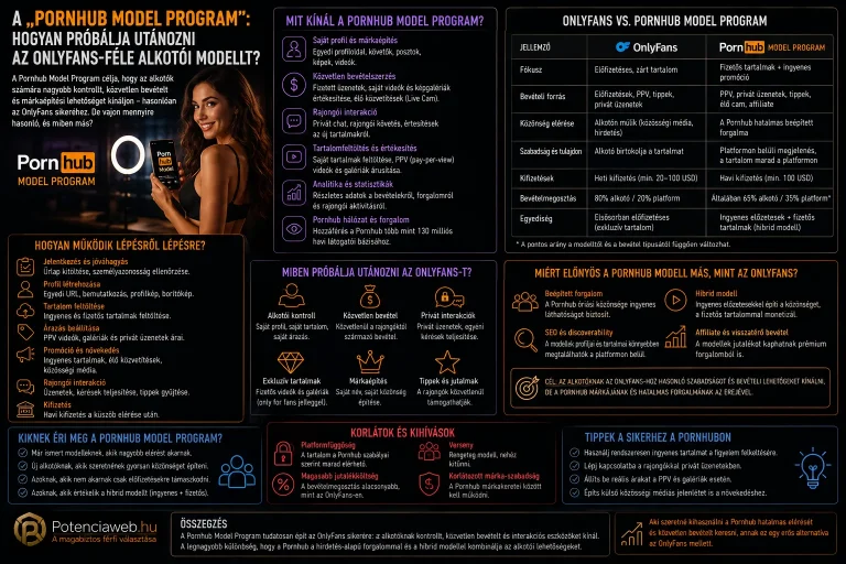 Pornhub Model Program - A platform válasza az OnlyFansre?